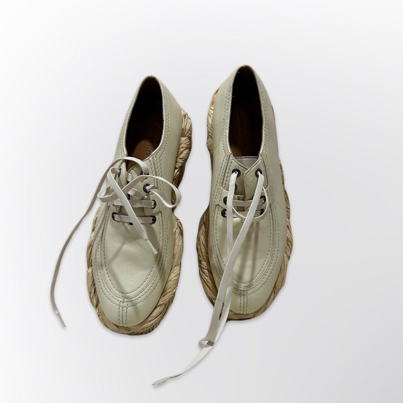 Iconic Clergerie Size 40 Chic Leather Lace-Up Espadrille Flats with braided base - Picture 7 of 9